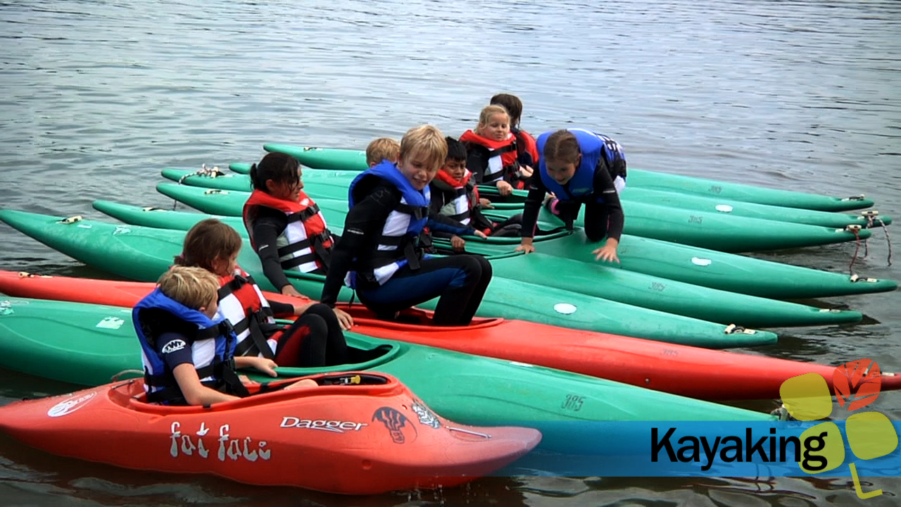 Kayaking group large